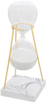 Zandloper - decoratie/tijd - 15 minuten - wit zand - H21 cm