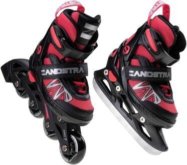 Zandstra Sport 2-in-1 Schaats/Skate Combo Junior (verstelbaar) roze - zwart - zilver - 33-36