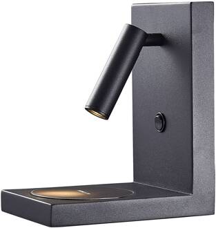Zanzibar LED wandlamp met leeslampje, zwart