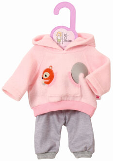 Zapf creation dolly moda joggingpak roze/grijs 3-delig