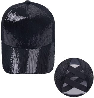 Zawaland Effen Kleur Pailletten Cross Paardenstaart Hoeden Damesmode Toevallige Piekte Hoeden Zomer Outdoor Zon Bescherming Baseball Caps WR-MZ032