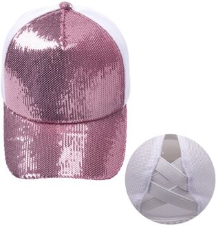 Zawaland Effen Kleur Pailletten Cross Paardenstaart Hoeden Damesmode Toevallige Piekte Hoeden Zomer Outdoor Zon Bescherming Baseball Caps WR-MZ033