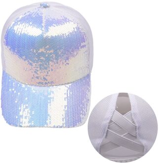Zawaland Effen Kleur Pailletten Cross Paardenstaart Hoeden Damesmode Toevallige Piekte Hoeden Zomer Outdoor Zon Bescherming Baseball Caps WR-MZ036