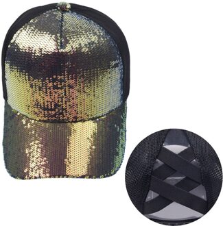 Zawaland Effen Kleur Pailletten Cross Paardenstaart Hoeden Damesmode Toevallige Piekte Hoeden Zomer Outdoor Zon Bescherming Baseball Caps WR-MZ037