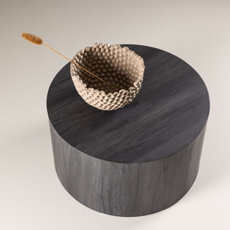 Zayn houten salontafel zwart - Ø80 cm