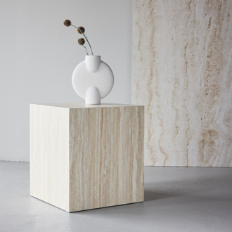 Zayn vierkante bijzettafel zand - 40 x 40 cm