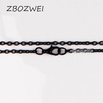Zbozwei 10 Stks/partij Breedte 1Mm Cut Rolo Zwart/Zilver/Brons Kleur Kettingen Kettingen Voor Vrouwen/Mannen Accessoires 2