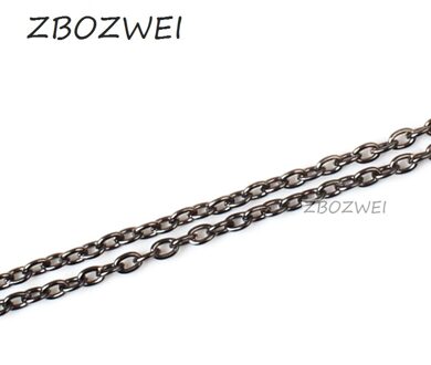 Zbozwei 10 Stks/partij Breedte 1Mm Cut Rolo Zwart/Zilver/Brons Kleur Kettingen Kettingen Voor Vrouwen/Mannen Accessoires 5