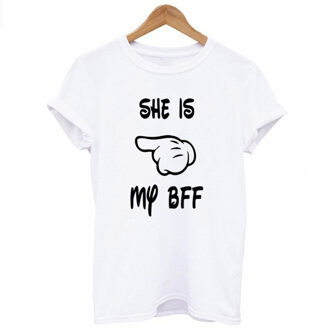 Ze Is Mijn BFF T-shirts voor Vrouwen Beste Vriend Harajuku Kawaii Tops Vrouwelijke Streetwear Kleding 5497 / XL