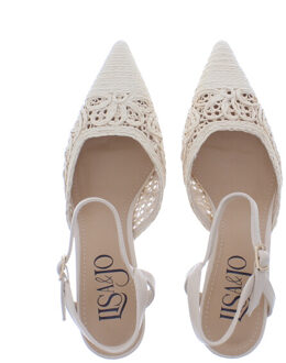Zea fantasy linnen | maat: | kleur: | dames open-pumps Ecru - 40