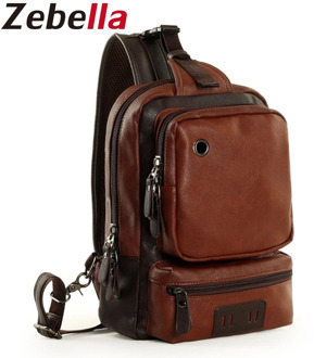 Zebella Brand Men Shoulder Bag Vintage Men Crossbody Bag Men Chest Bags Casual Fashion PU Leather Men Messenger Bag