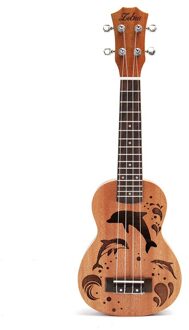 Zebra 21 "Mini Sapele Dolfijn Patroon Ukelele Palissander Toets 4 Strings Guitarra Gitaar Voor Muziekinstrumenten Beginner