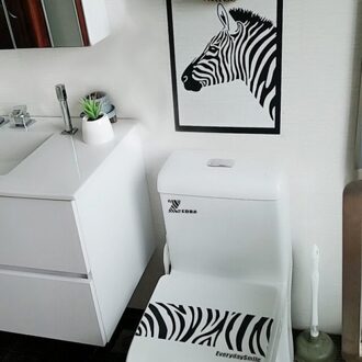 Zebra Cartoon Pvc Waterdichte Wc Sticker Nordic Funny Animal Muur Decor Bathoom Home Decoratie Verwijderbare Behang