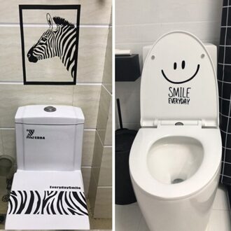 Zebra Cartoon Pvc Waterdichte Wc Sticker Nordic Funny Animal Muur Decor Bathoom Home Decoratie Verwijderbare Behang