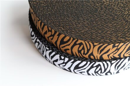 Zebra Elastische Bands 37 ~ 44MM Elastische Lint Kleding Tassen Broek Elastische Rubber DIY Naaien Accessoires rubber band Gedrukt Width 44mm wit