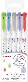 Zebra Mildliner Borstel Pen Dual Tip Markers Voor Tekening Schilderij Borstels Stationaire Art Supplies School Bullet Journal Levert Brush NC reeks