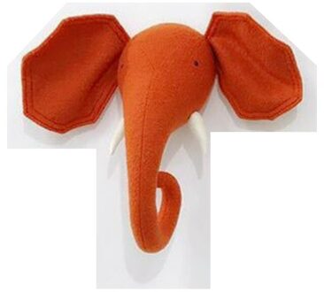 Zebra/Olifant/Giraffe 3D Dierenkop Muur Mount Knuffels Kinderen Kinderkamer Muur Opknoping Decoratie Verjaardag Kerst rood olifant