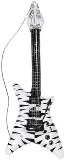 Zebra opblaas gitaar 95 cm Multikleur - Print
