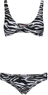 Zebra-print Bikini met Torchon-details The Attico , Multicolor , Dames - L,M,S