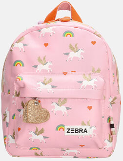 Zebra roze meisjes peuter rugzak met voorvak eenhoorn Multikleur