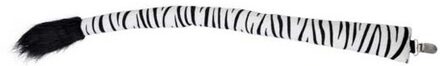Zebra staart - met clip - 68 cm - dieren verkleedset Wit