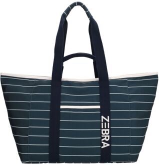 Zebra trends Elise Strandtas streep wit navy damestas Multicolor - H 35 x B 68 x D 25 cm