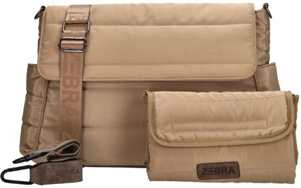 Zebra trends Elske Diaperbag taupe damestas luiertas - H 30 x B 44 x D 14 cm