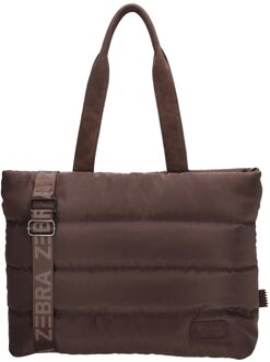 Zebra trends Elske Laptopbag dark brown damestas Bruin - H 30 x B 40 x D 13 cm