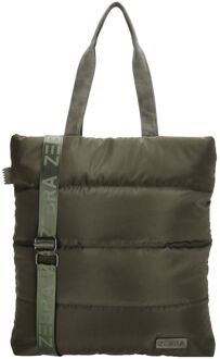 Zebra trends Elske Shopper II olijfgroen damestas - H 45 x B 40 x D 5 cm