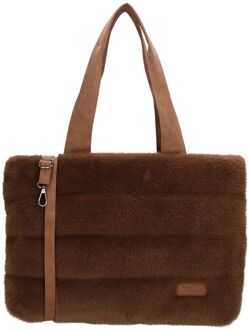 Zebra trends Emma Laptopbag mid brown damestas Bruin - H 32 x B 47 x D 13 cm