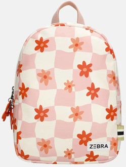 Zebra trends kinderrugzak bloemen print Lichtroze - No Size