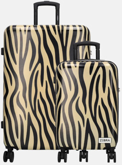 Zebra trends kofferset 76 cm + 50cm zebra Zwart