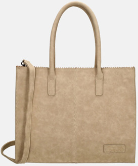 Zebra trends Lisa Shopper taupe schoudertas dames - H 26 x B 35 x D 14 cm