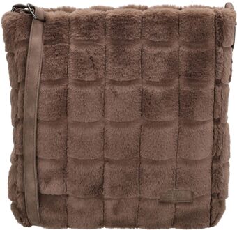 Zebra trends Milou Crossbody dark taupe damestas - H 28.50 x B 26 x D 12 cm