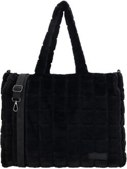 Zebra trends Milou Shopper black schoudertas dames Zwart - H 32.50 x B 39 x D 11 cm