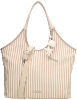 Zebra trends Mira Shopper crème schoudertas dames Beige - H 25 x B 36 x D 8 cm