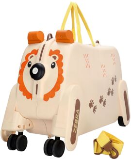 Zebra trends Ranger Trolley beige kinderkoffer hardcase koffer - H 36.50 x B 54.80 x D 24 cm