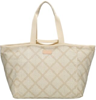 Zebra trends Richelle Beachbag sand damestas Zand - H 35 x B 65 x D 24 cm