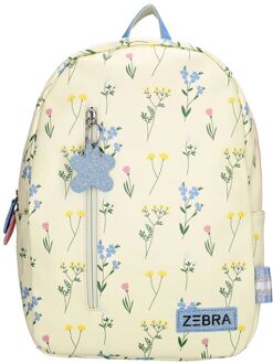 Zebra trends Saar Backpack creme flowers schooltas kind Beige - H 35 x B 25 x D 11 cm