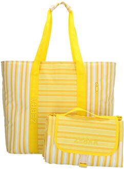 Zebra trends Sally Deluxe Strandtas - met Koelvak - geel schoudertas dames - H 39 x B 44 x D 19,50 cm