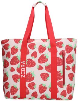 Zebra trends Sally Schoudertas - met Koelvak - aardbei damestas strandtas Multicolor - H 40 x B 58 x D 20 cm