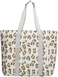 Zebra trends Sally Schoudertas - met Koelvak - luipaard beige damestas strandtas Multicolor - H 40 x B 58 x D 20 cm