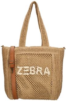 Zebra trends Shirley Shopper nature schoudertas dames Beige - H 34 x B 44 x D 12 cm