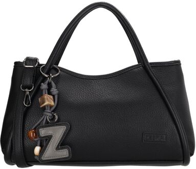 Zebra trends Sofie Handtas zwart damestas - H 21 x B 36 x D 13,50 cm