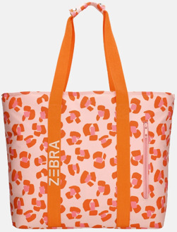 Zebra trends strandtas met koelvak cheetah Oranje