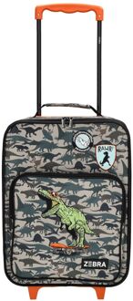 Zebra trends Trolley Adventure dino green kinderkoffer handbagage koffer Groen - H 40 x B 30 x D 15 cm