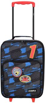 Zebra trends Trolley Adventure racecar black kinderkoffer handbagage koffer Zwart - H 40 x B 30 x D 15 cm
