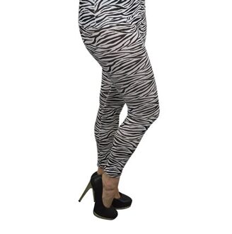 Zebraprint legging voor dames 40/42 (L/XL)