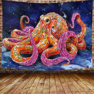 Zee Dier Octopus Tapestry Ocean Sterrenhemel Muur Opknoping Voor Slaapkamer Woonkamer Dorm 150x130 cm