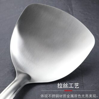 Zee Yunjia Rvs Spatel Ladel Huishoudelijke Keukengerei Een Stuk Lange Handvat Koken Spatel Ronde Bodem Koekenpan ik Spatula